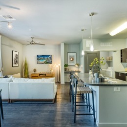 Seven spacious living rooms